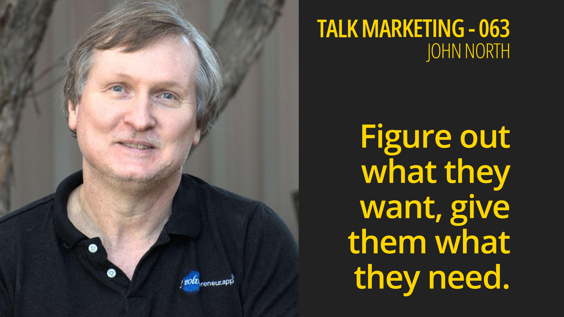 Figure out what they want, give them what they need – Talk Marketing 063 – John North